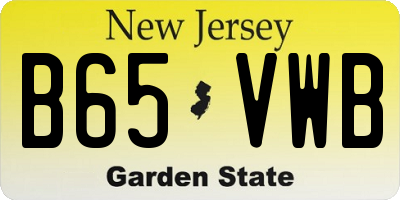 NJ license plate B65VWB