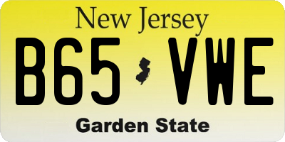 NJ license plate B65VWE