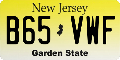 NJ license plate B65VWF