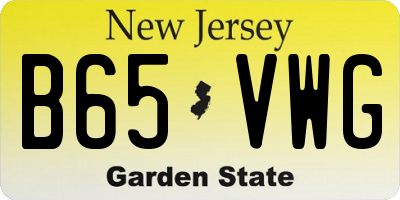 NJ license plate B65VWG
