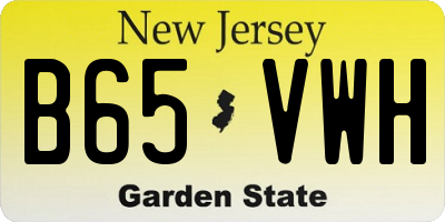 NJ license plate B65VWH