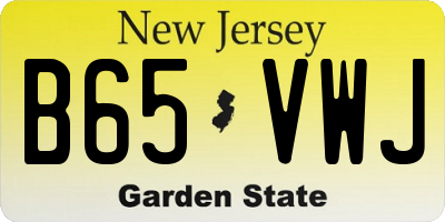 NJ license plate B65VWJ