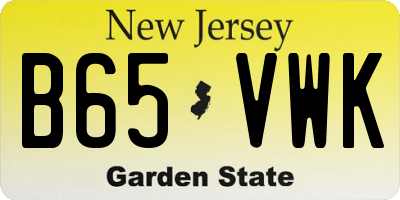NJ license plate B65VWK