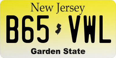 NJ license plate B65VWL
