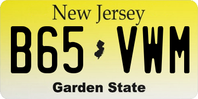 NJ license plate B65VWM