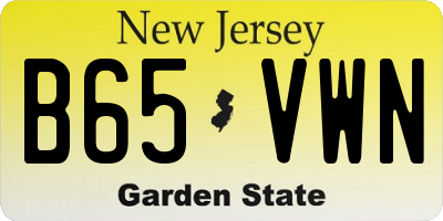 NJ license plate B65VWN