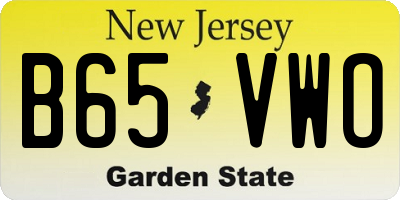 NJ license plate B65VWO