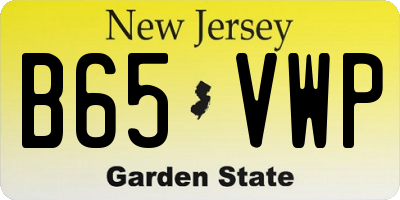NJ license plate B65VWP
