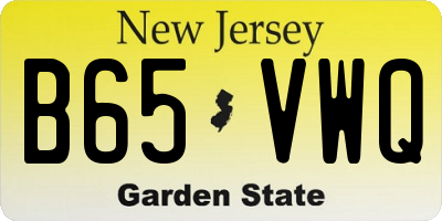 NJ license plate B65VWQ