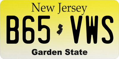 NJ license plate B65VWS