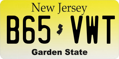 NJ license plate B65VWT