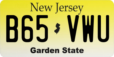 NJ license plate B65VWU