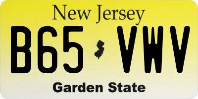 NJ license plate B65VWV