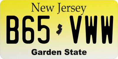 NJ license plate B65VWW