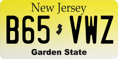 NJ license plate B65VWZ