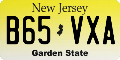 NJ license plate B65VXA