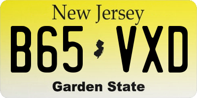 NJ license plate B65VXD