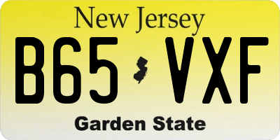 NJ license plate B65VXF