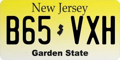 NJ license plate B65VXH