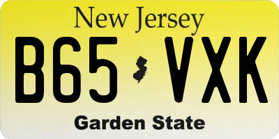 NJ license plate B65VXK