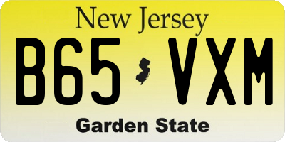 NJ license plate B65VXM