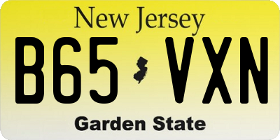 NJ license plate B65VXN