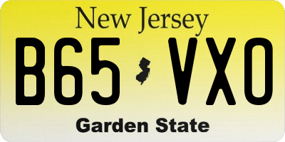 NJ license plate B65VXO