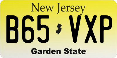NJ license plate B65VXP