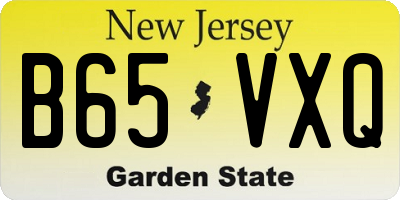 NJ license plate B65VXQ