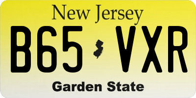NJ license plate B65VXR