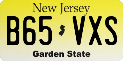 NJ license plate B65VXS