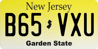 NJ license plate B65VXU