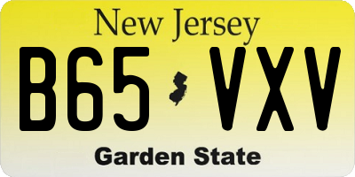 NJ license plate B65VXV