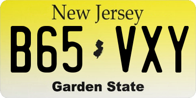 NJ license plate B65VXY