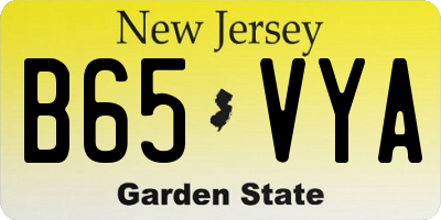 NJ license plate B65VYA