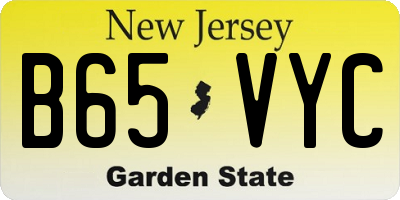 NJ license plate B65VYC