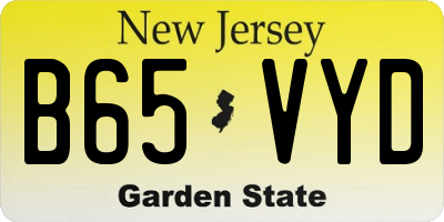 NJ license plate B65VYD