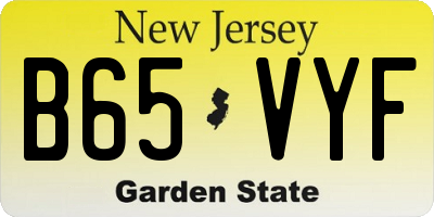 NJ license plate B65VYF