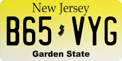 NJ license plate B65VYG