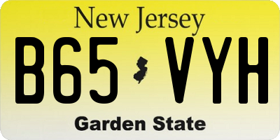 NJ license plate B65VYH