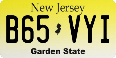 NJ license plate B65VYI