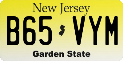 NJ license plate B65VYM