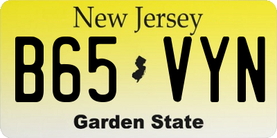 NJ license plate B65VYN