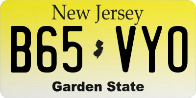 NJ license plate B65VYO