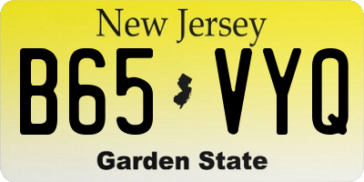 NJ license plate B65VYQ