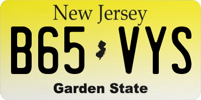 NJ license plate B65VYS