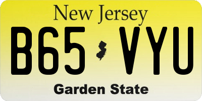 NJ license plate B65VYU