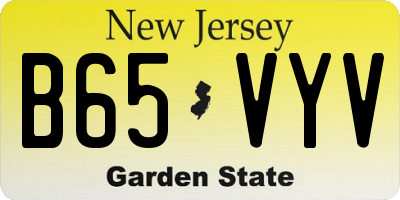 NJ license plate B65VYV