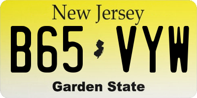 NJ license plate B65VYW