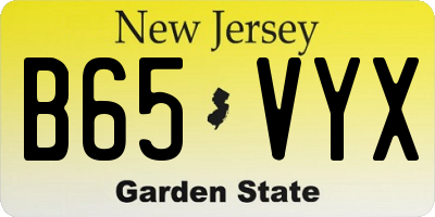 NJ license plate B65VYX